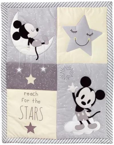 Disney Baby Mickey Mouse Gray/Yellow 4-Piece Crib Bedding Set by Lambs & Ivy