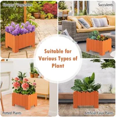 2 Pack Rectangular Planter Box with Drainage Gaps for Front Porch Garden Balcony