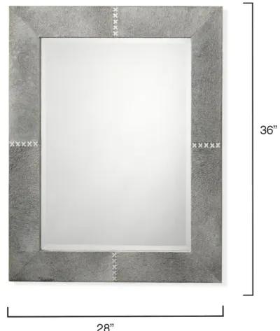 Cross Stitch Rectangle Hide Mirror, Grey