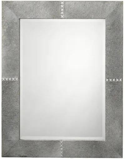 Cross Stitch Rectangle Hide Mirror, Grey