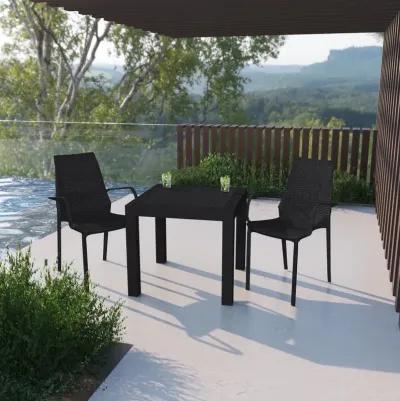 LeisureMod Kent Outdoor Patio Plastic Dining Arm Chair