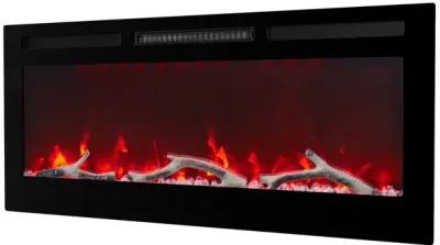 MONDAWE 42" Wall-Mounted Recessed Electric Fireplace 4780 BTU Heater with Remote Control Adjustable Flame Color & Temperature Setting