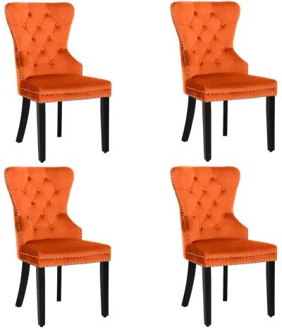 WestinTrends Velvet Upholstered Tufted Dining Chairs (Set of 4)