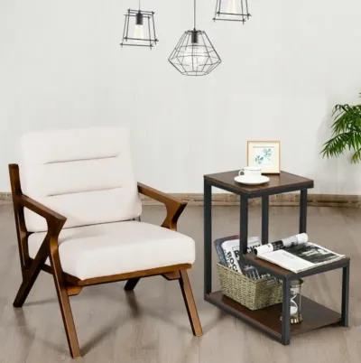 Hivvago 3-Tier End Table Sofa Side Table Ladder-Shaped with Storage Shelf