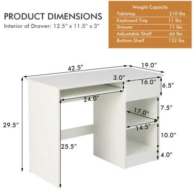 Costway Computer Desk Home Office Workstation Study Laptop Table w/Keyboard Tray Drawer