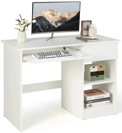 Costway Computer Desk Home Office Workstation Study Laptop Table w/Keyboard Tray Drawer