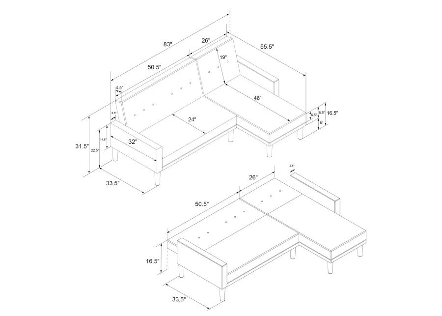 Henri Small Space Sectional Futon