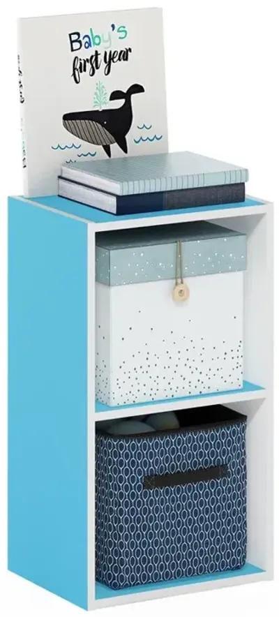 Furinno Pasir 2-Tier Open Shelf Bookcase, Green/White