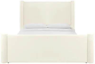 Athara Cream Velvet Full Bed