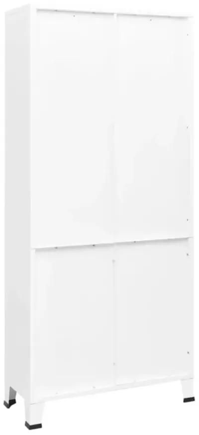 vidaXL Industrial Bookshelf White 31.5"x12.6"x70.9" Steel