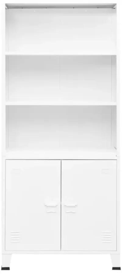 vidaXL Industrial Bookshelf White 31.5"x12.6"x70.9" Steel