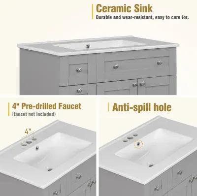 Merax Bathroom Vanity with Ceramic Sink