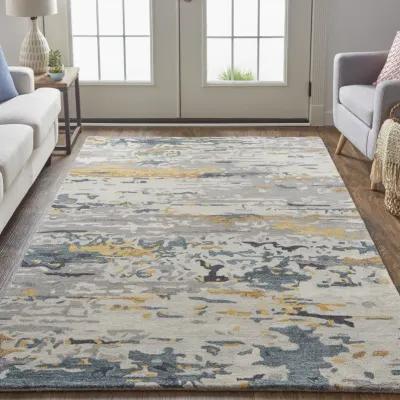 Everley 8644F Gray/Yellow/Blue 5' x 8' Rug