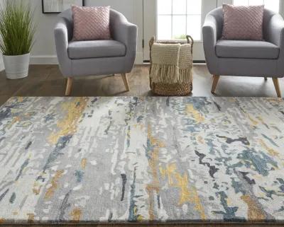 Everley 8644F Gray/Yellow/Blue 5' x 8' Rug