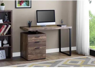 Monarch Specialties I 7408 Computer Desk, Home Office, Laptop, Left, Right Set-up, Storage Drawers, 48"L, Work, Metal, Laminate, Brown, Black, Contemporary, Modern