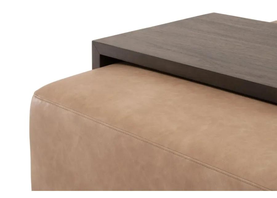 Dovetail Upholstered Coffee Table in Brown