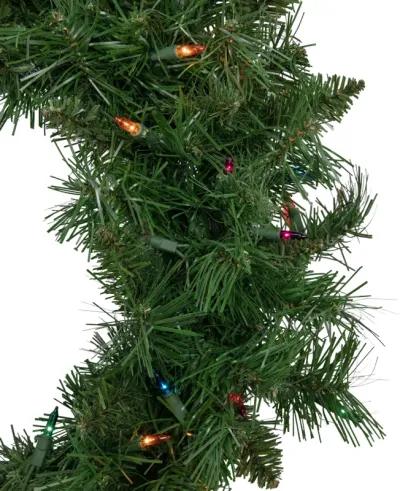 Pre-lit Chatham Pine Artificial Christmas Wreath  24-Inch  Multi-Color Lights