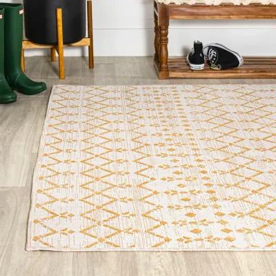 Ourika Moroccan Geometric Textured Weave Indoor/Outdoor Runner Rug