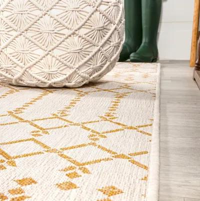 Ourika Moroccan Geometric Textured Weave Indoor/Outdoor Runner Rug