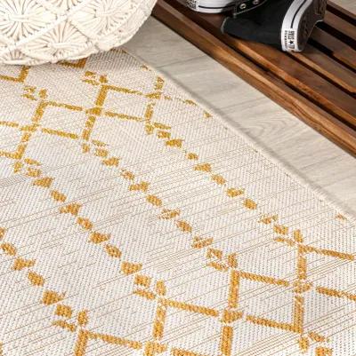 Ourika Moroccan Geometric Textured Weave Indoor/Outdoor Runner Rug