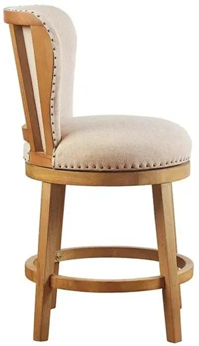 Belen Kox Upholstered 360 Degree Swivel Counter Stool, Tan, Belen Kox