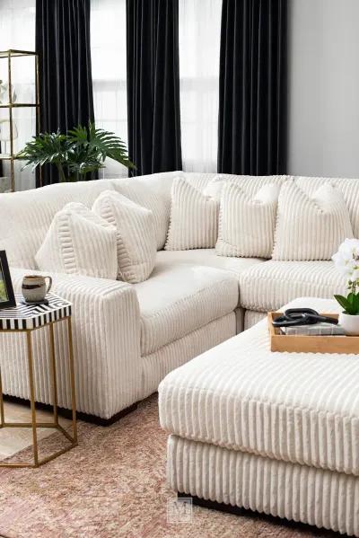 Lindyn Ivory Oversized Ottoman