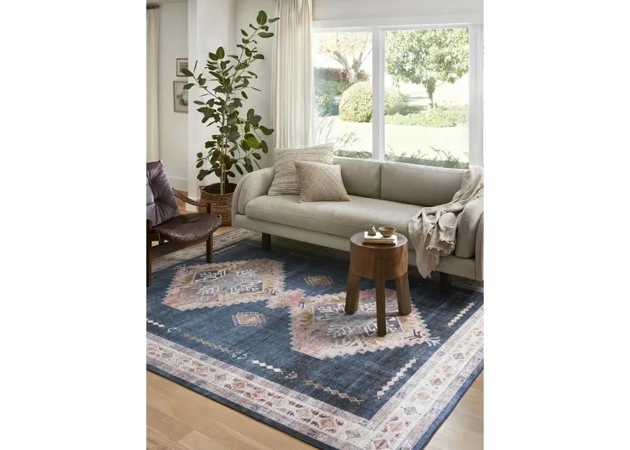 Heidi HEI03 Denim/Blush 3'6" x 5'6" Rug by Loloi II