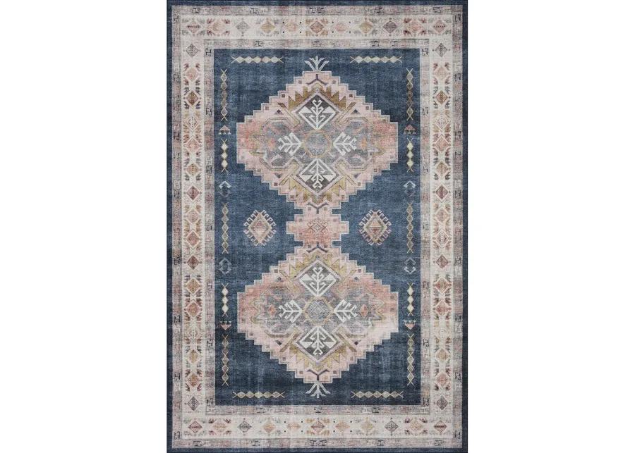 Heidi HEI03 Denim/Blush 3'6" x 5'6" Rug by Loloi II