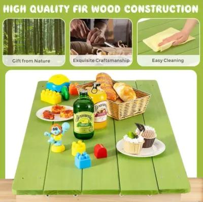 Hivvago 3-in-1 Outdoor Wooden Kids Water Sand Table with Play Boxes