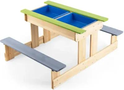 Hivvago 3-in-1 Outdoor Wooden Kids Water Sand Table with Play Boxes