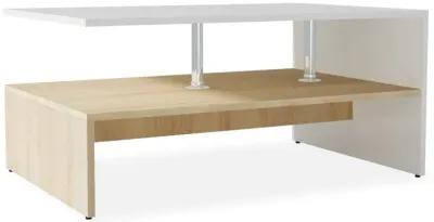 vidaXL Coffee Table Chipboard 35.4"x23.2"x16.5" Oak and White, 244856