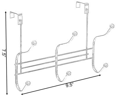 Chrome 6 Hook Hanger Organizer, Hang Over The Door Kitchen Vanity Towel Hook, Entryway Coat Rack