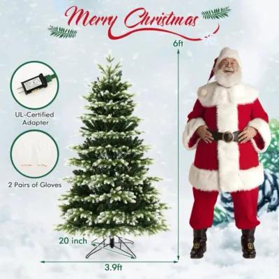 Hivvago 6/7 Feet Hinged Christmas Tree with 350/500 LED Lights Remote Control