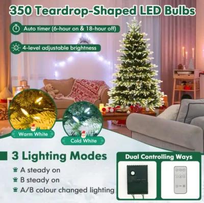 Hivvago 6/7 Feet Hinged Christmas Tree with 350/500 LED Lights Remote Control