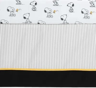 Lambs & Ivy Classic Snoopy White/Black/Gray 3-Piece Baby Crib Bedding Set