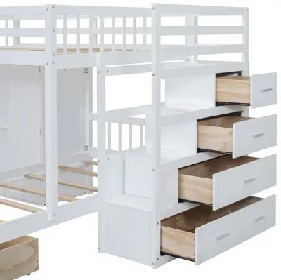 Merax Bunk Bed with Storage Staircase