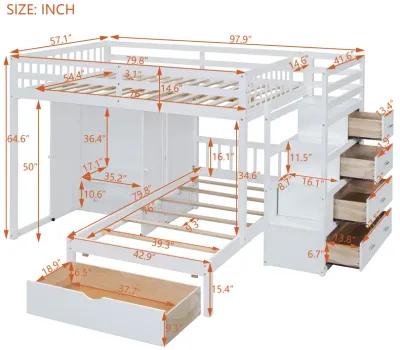 Merax Bunk Bed with Storage Staircase