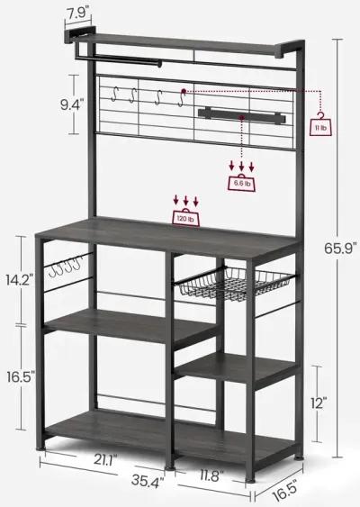 Bakers Rack with Magnetic Knife Holder