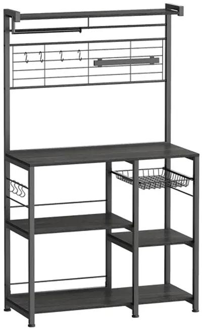 Bakers Rack with Magnetic Knife Holder