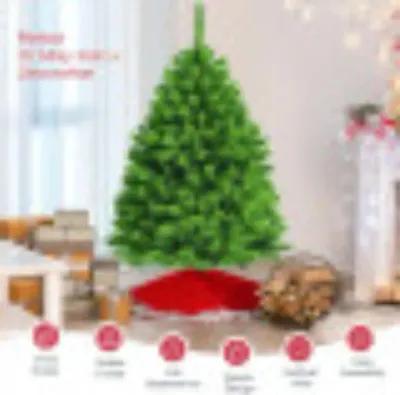 Snow Flocked Artificial Christmas Tree with Metal Stand