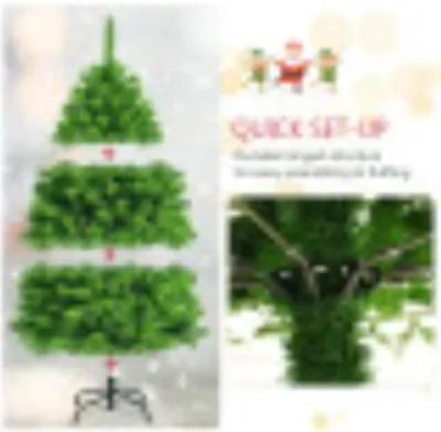 Snow Flocked Artificial Christmas Tree with Metal Stand