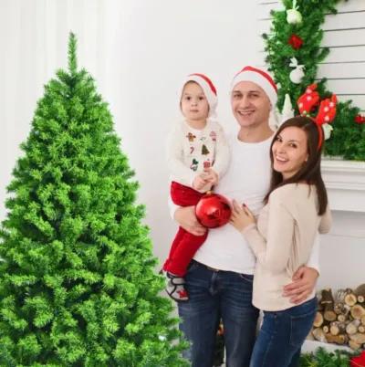 Snow Flocked Artificial Christmas Tree with Metal Stand