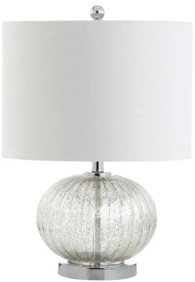 Judith 21" Mercury Glass LED Table Lamp, Silver/Ivory