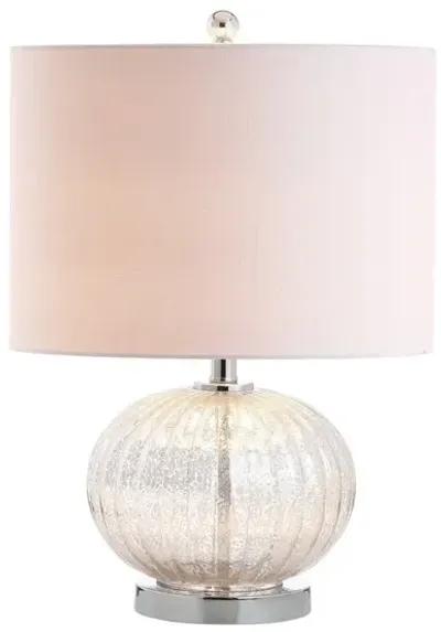 Judith 21" Mercury Glass LED Table Lamp, Silver/Ivory