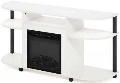 Entertainment Center Stand with Fireplace for TV up to 55 Inch, Solid White