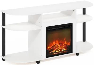 Entertainment Center Stand with Fireplace for TV up to 55 Inch, Solid White