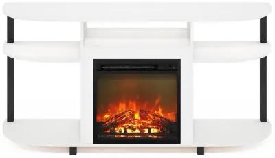 Entertainment Center Stand with Fireplace for TV up to 55 Inch, Solid White