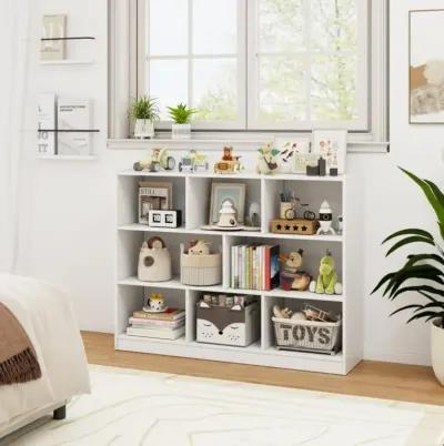 Hivvago 3-Tier Open Bookcase 8-Cube Floor Standing Storage Shelves Display Cabinet