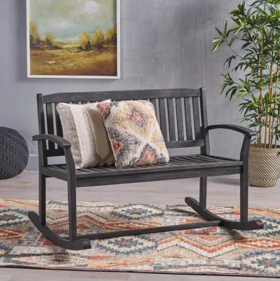 Merax Modern Nursery Rocking Loveseat Wooden Chair