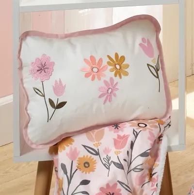 Lambs & Ivy Little Garden Luxury Embroidered Floral Decorative Throw Pillow